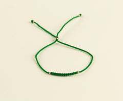 Green Bracelet with Silver Beads - Meraki Store