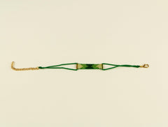 Green Bracelet with Japanese Seedbeads - Meraki Store