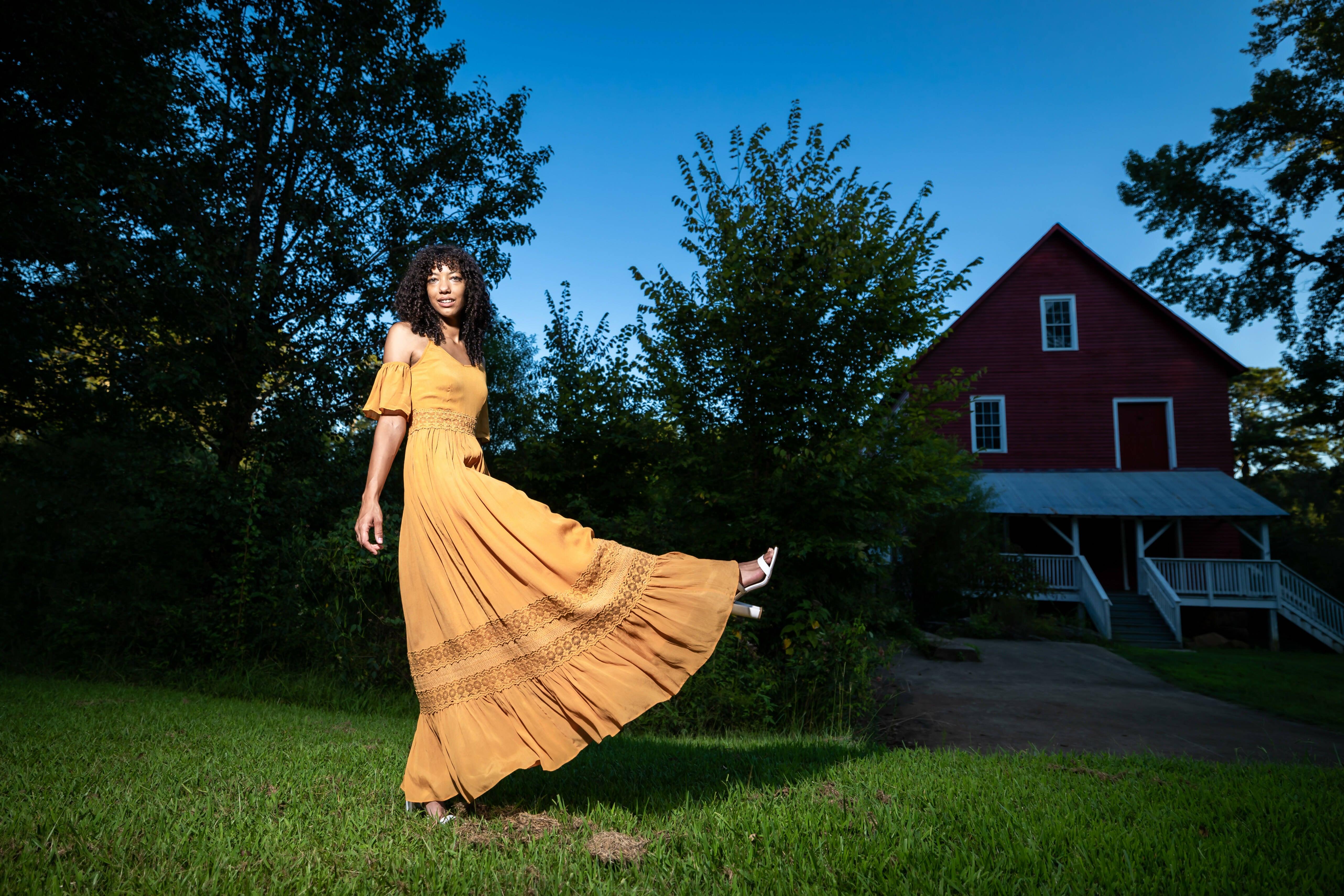 Artyska Yellow Long Dress For Fall - Meraki Store