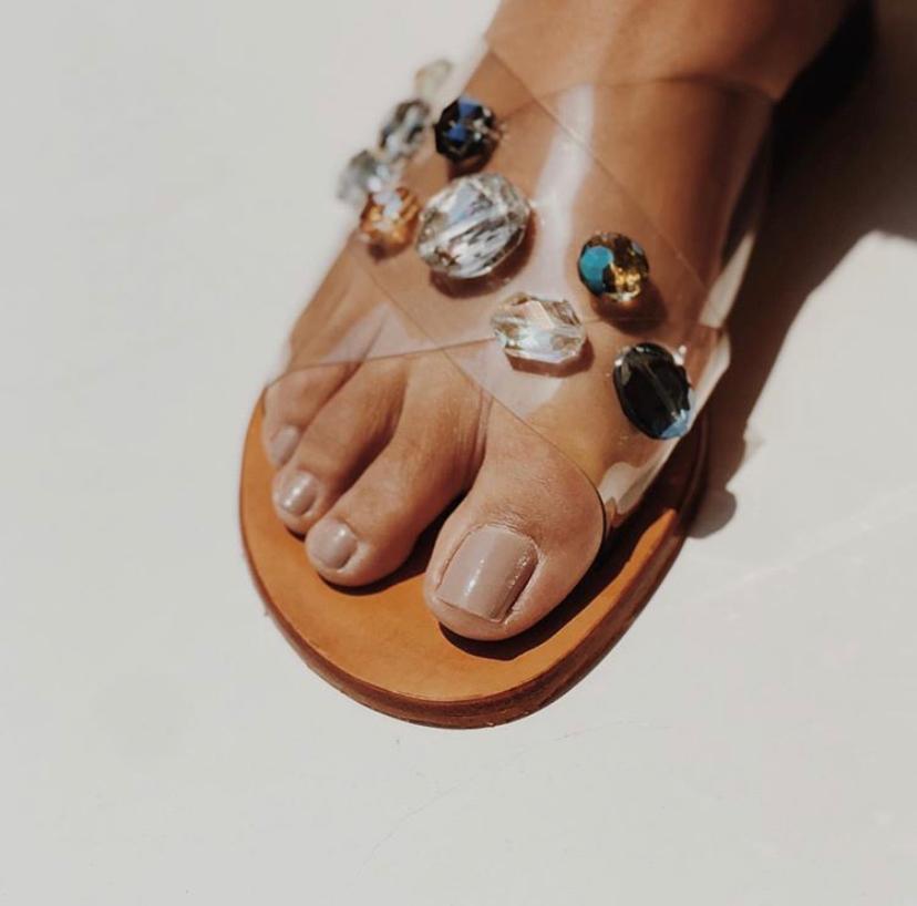 Flat Crystal Sandal - Meraki Store