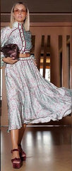 Midi Satin Floral Skirt - Meraki Store