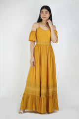 Artyska Yellow Long Dress For Fall